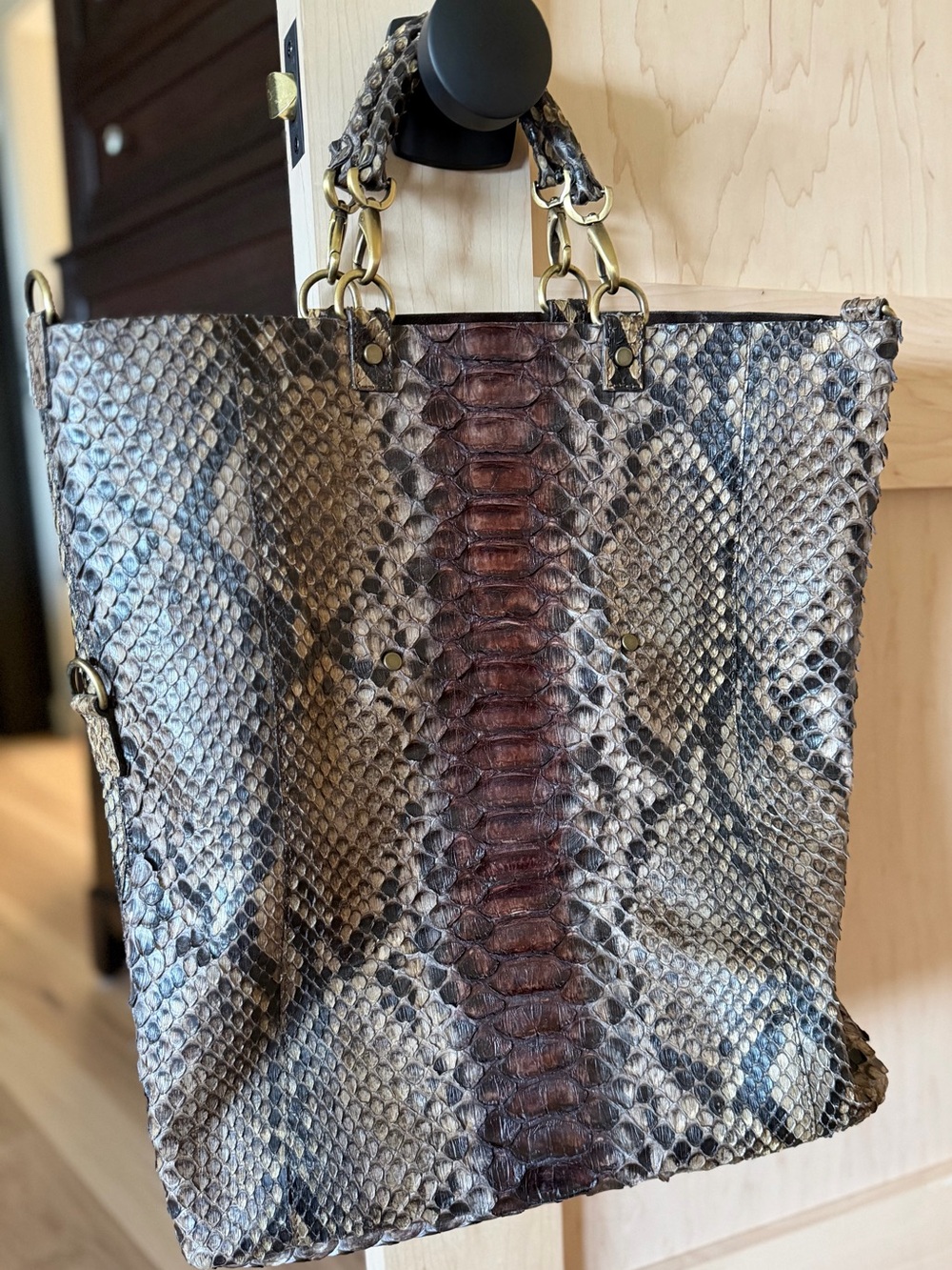 ✨ Ghibli Italy Large Python Leather Bag ✨